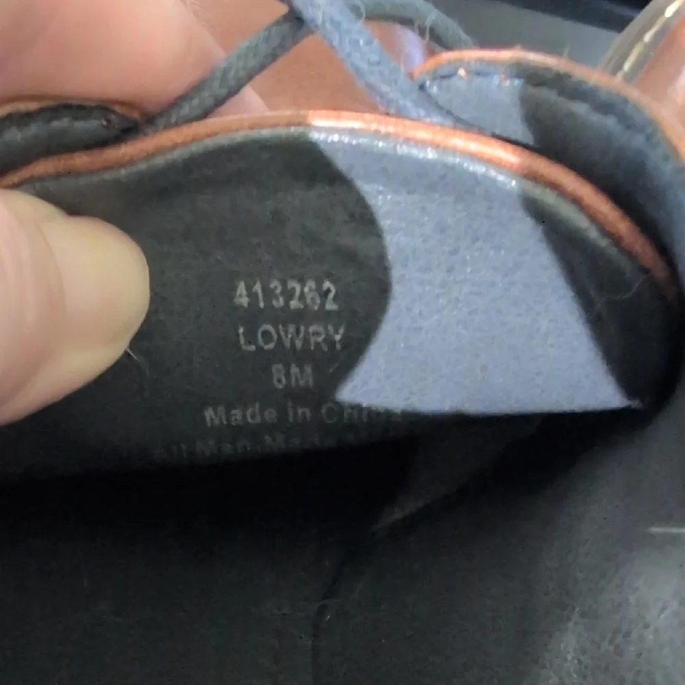 Restoration Brown Leather Oxfords with Blue Laces